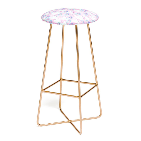 Schatzi Brown Unicorns and Rainbows Pink Bar Stool