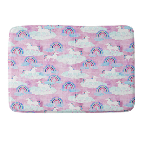 Schatzi Brown Unicorns and Rainbows Pink Memory Foam Bath Mat
