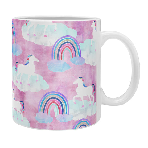 Schatzi Brown Unicorns and Rainbows Pink Coffee Mug