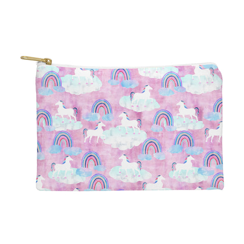 Schatzi Brown Unicorns and Rainbows Pink Pouch
