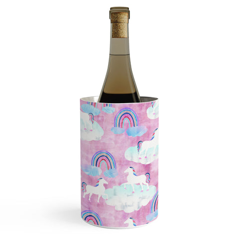 Schatzi Brown Unicorns and Rainbows Pink Wine Chiller