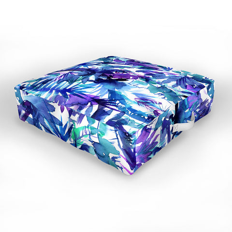 Schatzi Brown Vibe of the Jungle Blue Outdoor Floor Cushion
