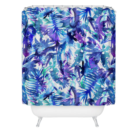 Schatzi Brown Vibe of the Jungle Blue Shower Curtain