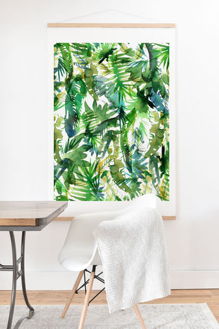 Schatzi Brown Vibe of the Jungle Green Art Print And Hanger