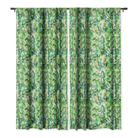 Schatzi Brown Vibe of the Jungle Green Blackout Window Curtain