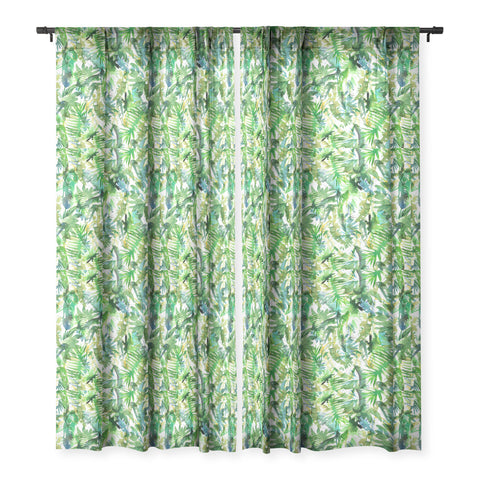 Schatzi Brown Vibe of the Jungle Green Sheer Window Curtain