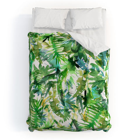 Schatzi Brown Vibe of the Jungle Green Duvet Cover