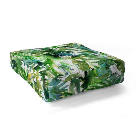 Schatzi Brown Vibe of the Jungle Green Floor Pillow Square