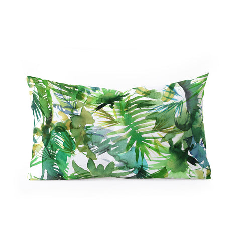 Schatzi Brown Vibe of the Jungle Green Oblong Throw Pillow