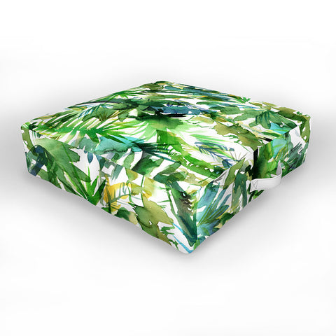 Schatzi Brown Vibe of the Jungle Green Outdoor Floor Cushion