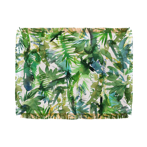 Schatzi Brown Vibe of the Jungle Green Throw Blanket