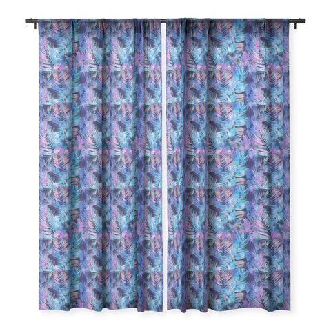 Schatzi Brown Waikiki Tropic Blue Sheer Window Curtain