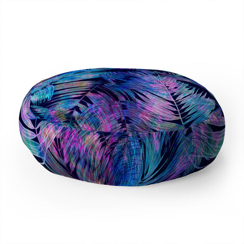 Schatzi Brown Waikiki Tropic Blue Floor Pillow Round