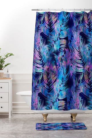 Schatzi Brown Waikiki Tropic Blue Shower Curtain And Mat