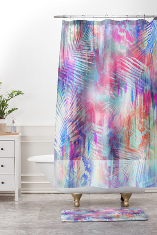 Schatzi Brown Waimea Tropical 2 Shower Curtain And Mat