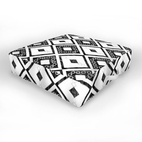 Schatzi Brown Worrior Black and White Outdoor Floor Cushion
