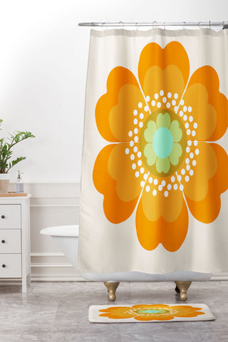 Seventy Eight Jivin 70s retro throwback art Shower Curtain And Mat