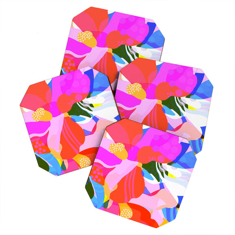 Sewzinski Abstract Florals I Coaster Set