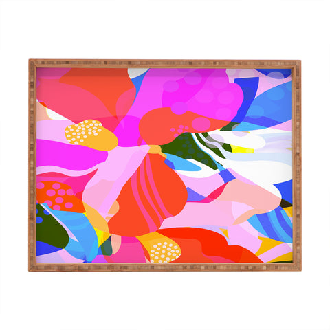 Sewzinski Abstract Florals I Rectangular Tray