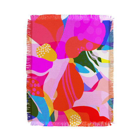 Sewzinski Abstract Florals I Throw Blanket