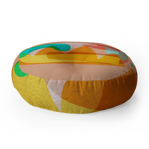 Sewzinski Abstract Mountain Landscape Floor Pillow Round