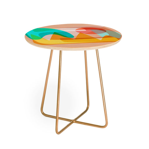 Sewzinski Abstract Mountain Landscape Round Side Table