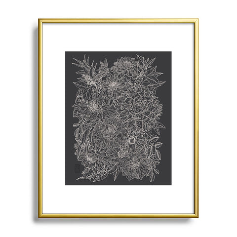 Sewzinski All the Dahlias Metal Framed Art Print