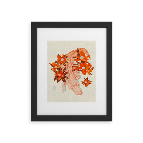 Sewzinski Alligator and Camellias Framed Art Print