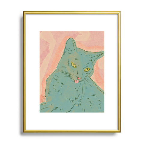 Sewzinski Amelia the Cat Metal Framed Art Print