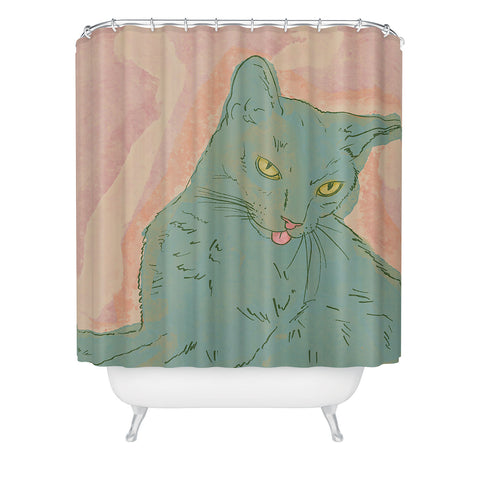 Sewzinski Amelia the Cat Shower Curtain