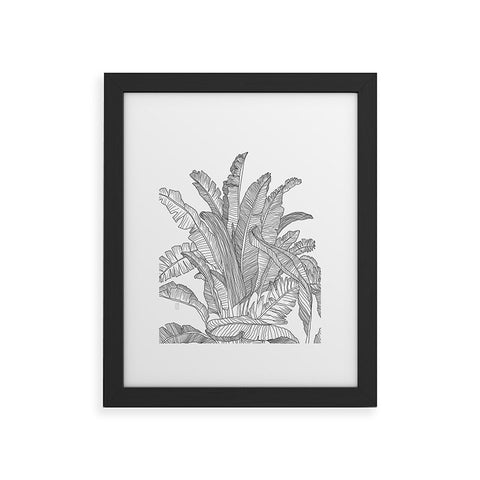 Sewzinski Banana Leaves Black and White Framed Art Print