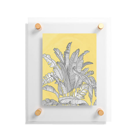 Sewzinski Banana Leaves on Yellow Floating Acrylic Print