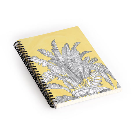 Sewzinski Banana Leaves on Yellow Spiral Notebook