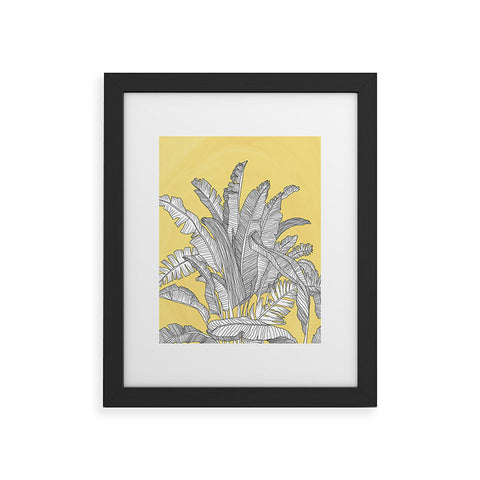 Sewzinski Banana Leaves on Yellow Framed Art Print