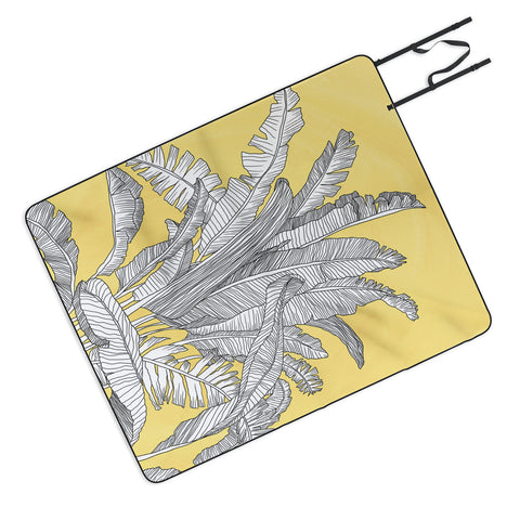 Sewzinski Banana Leaves on Yellow Picnic Blanket