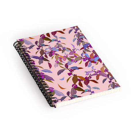 Sewzinski Beautyberry on Pink Spiral Notebook