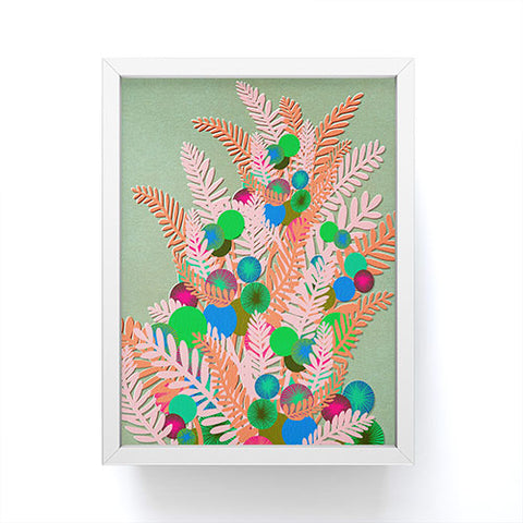 Sewzinski Berry Branches Pink Green Framed Mini Art Print