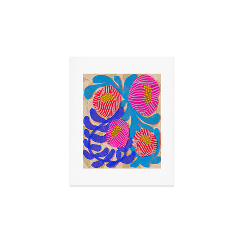 Sewzinski Big Pink and Blue Florals Art Print