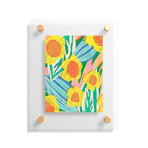 Sewzinski Big Yellow Flowers Floating Acrylic Print