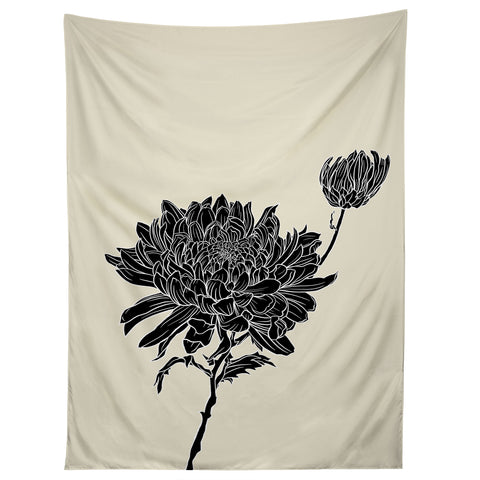 Sewzinski Black Chrysanthemum Tapestry