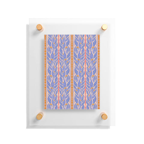 Sewzinski Blue Leaves on Lavender Floating Acrylic Print