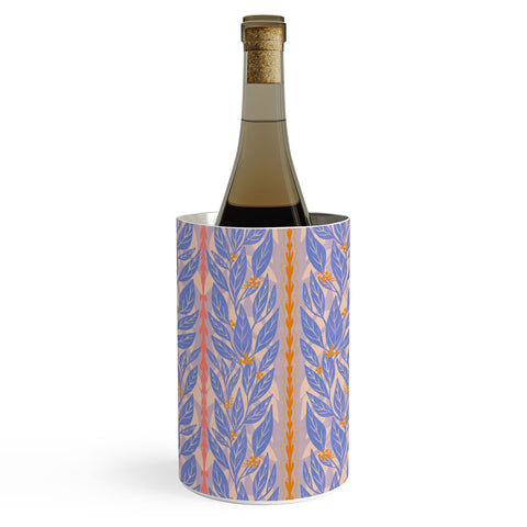 Sewzinski Blue Leaves on Lavender Wine Chiller