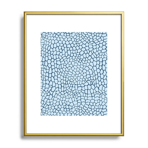 Sewzinski Blue Lizard Print Metal Framed Art Print