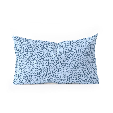 Sewzinski Blue Lizard Print Oblong Throw Pillow