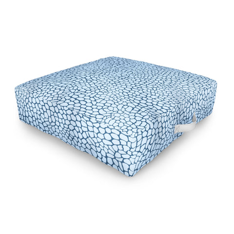 Sewzinski Blue Lizard Print Outdoor Floor Cushion