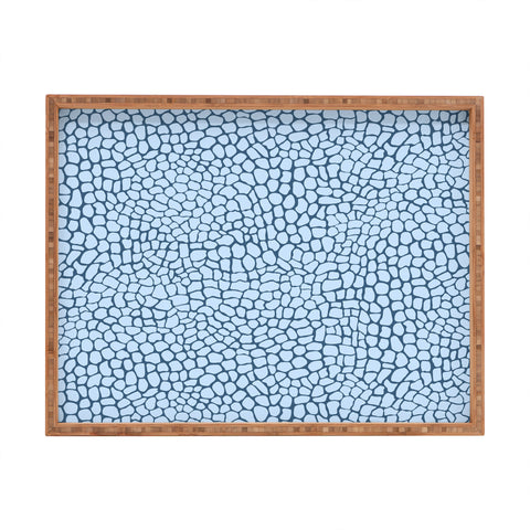 Sewzinski Blue Lizard Print Rectangular Tray