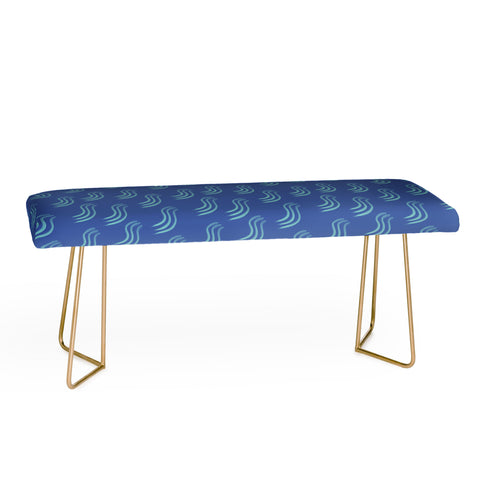 Sewzinski Blue Squiggles Pattern Bench