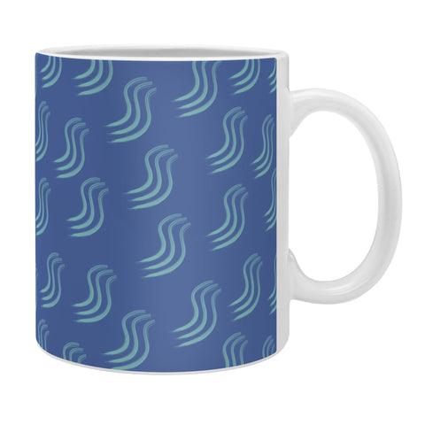 Sewzinski Blue Squiggles Pattern Coffee Mug