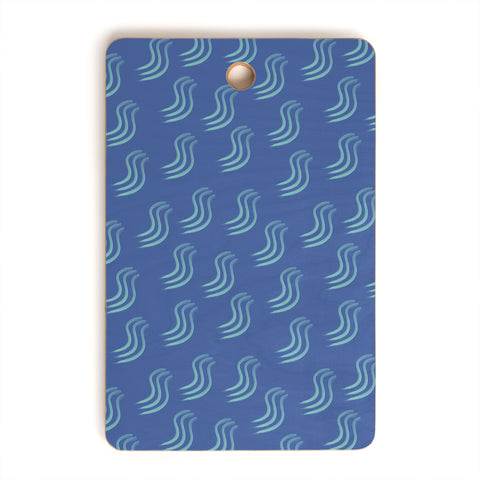 Sewzinski Blue Squiggles Pattern Cutting Board Rectangle