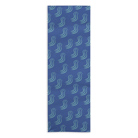 Sewzinski Blue Squiggles Pattern Yoga Towel